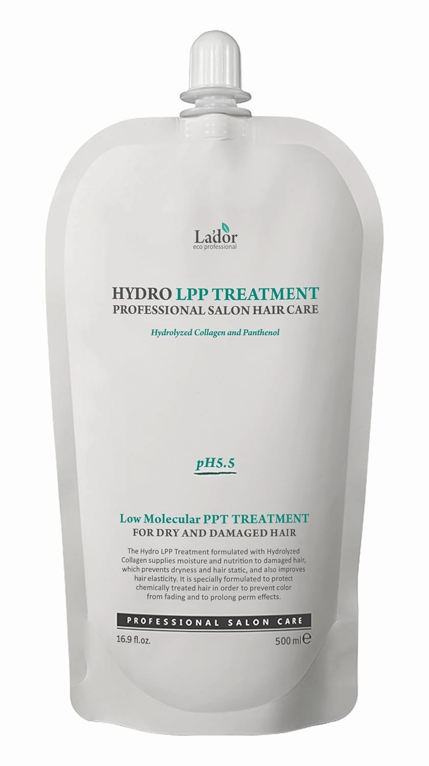 LA'DOR Hydro LPP Keratin Hair Treatment - Anti Frizz Conditioner Mask for Dry, Damaged, Color Treated, Gray Hair - Hydrolyzed Collagen (3. 16.9 Fl Oz)