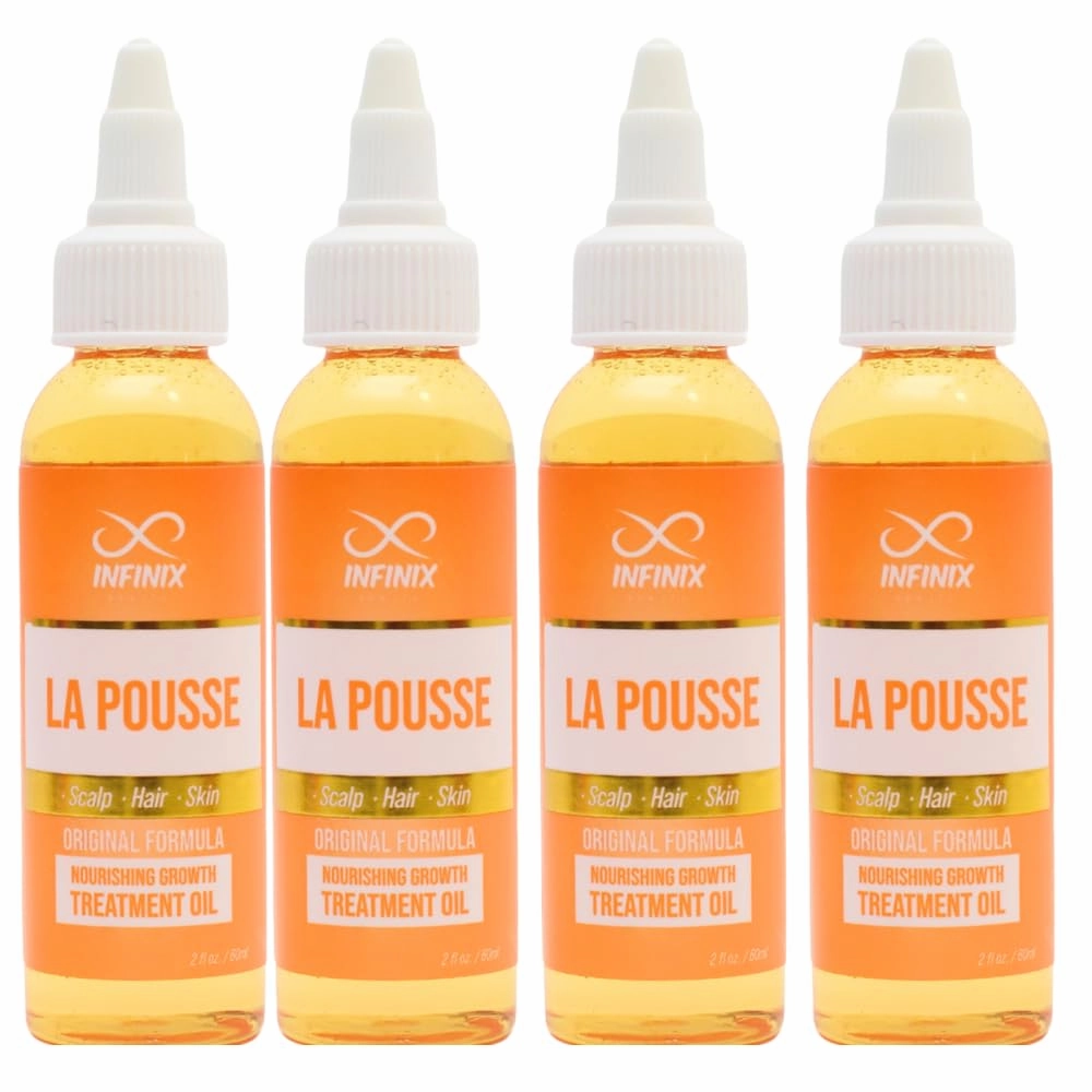La Pousse Nourishing Growth Treatment Oil – Scalp, Hair & Skin – Deep Moisture & Strengthening – Paraben-Free, Sulfate-Free, Cruelty-Free – 2 fl oz (60ml)- pack of 4