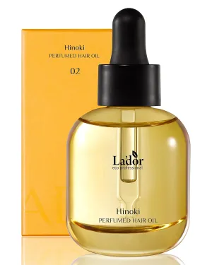 LA'DOR Hair Perfume Oil for Dry Damaged Hair - Anti Frizz Nourishing Fragrance Gloss Oil Serum Leave-In Conditioner Hold Curls & Waves Sulfate Paraben Alcohol Free 1 Fl Oz - Hinoki Korean LADOR