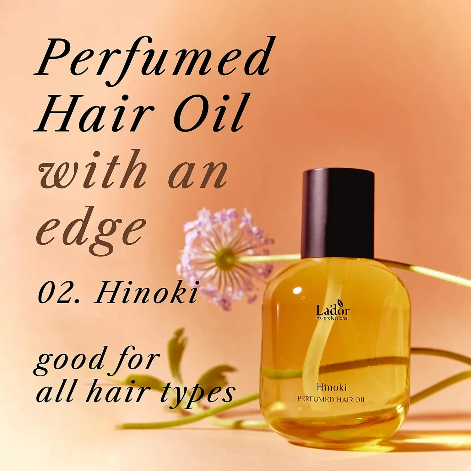 LA'DOR Hair Perfume Oil for Dry Damaged Hair - Anti Frizz Nourishing Fragrance Gloss Oil Serum Leave-In Conditioner Hold Curls & Waves Sulfate Paraben Alcohol Free 1 Fl Oz - Hinoki Korean LADOR