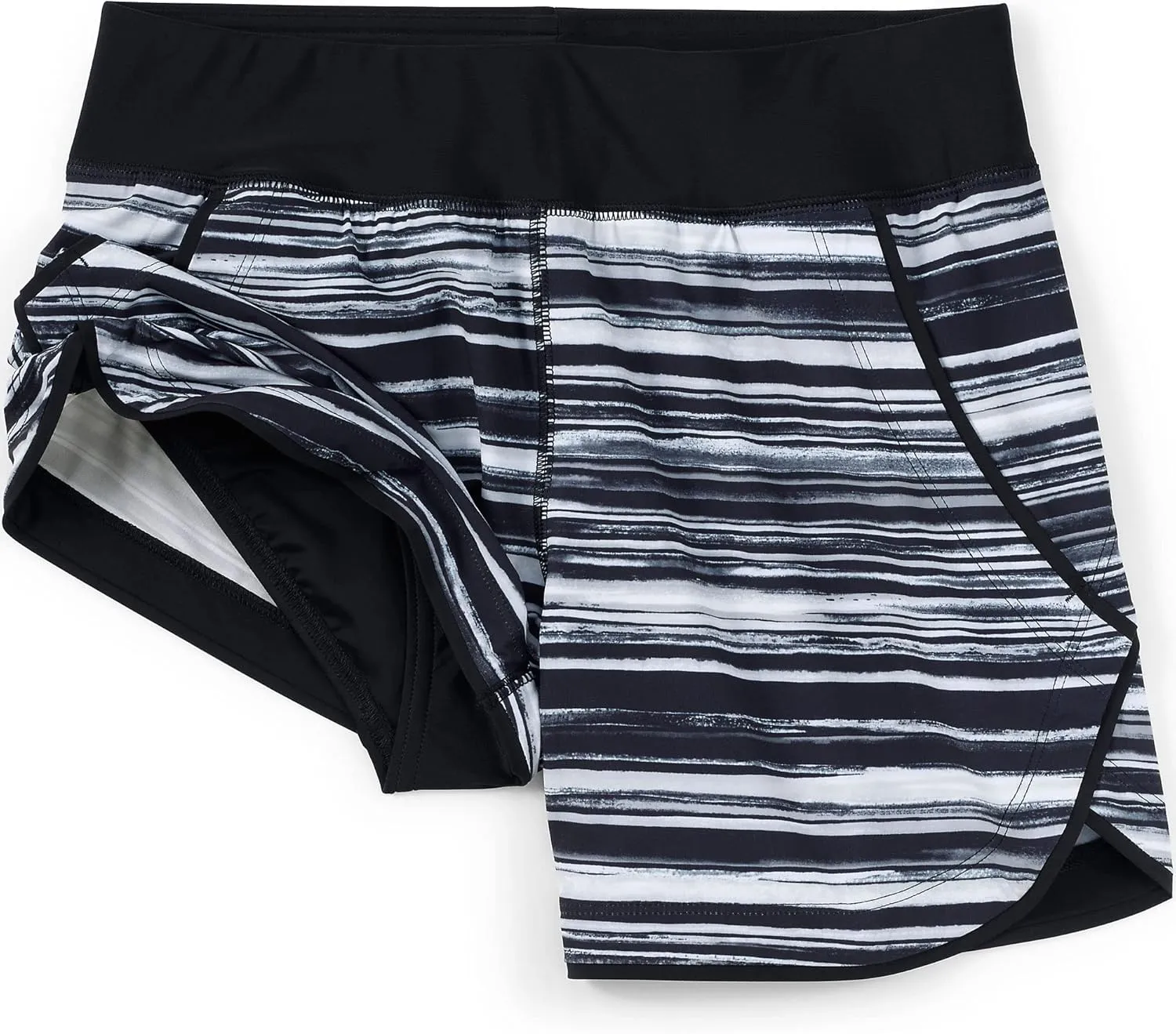 Lands' End Women's 5" Quick Dry Elastic Waist Board Shorts Swim Cover-up Shorts