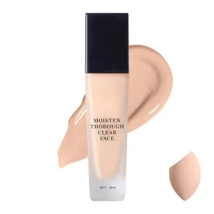 Lanerna Luxury Foundation,Full Coverage Foundation Formulated For Women Over 40,Soft Matte Moisturizing, Long-lasting Natural Matte Finish,Comes with 1 Beauty Puffs (N21#Natural, 30ml)