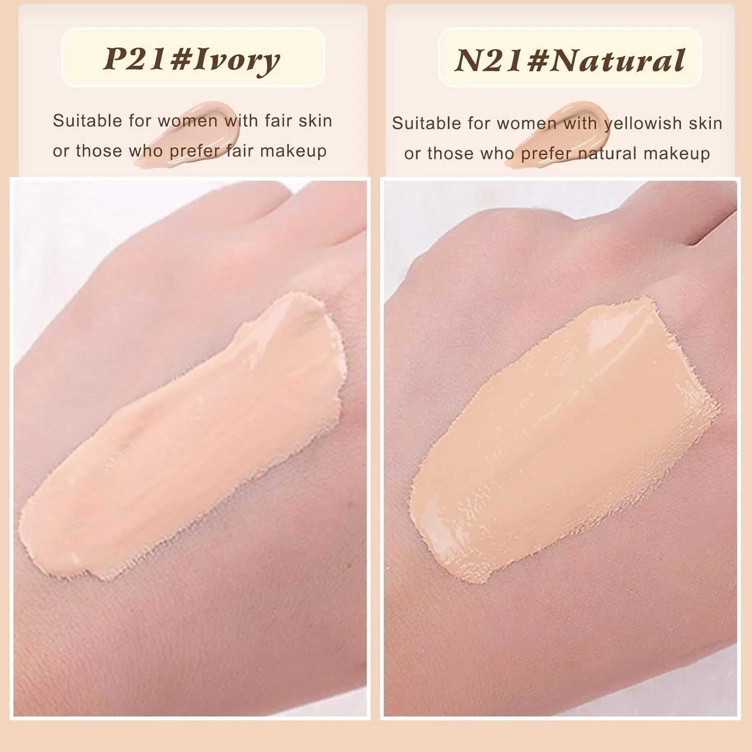 Lanerna Luxury Foundation,Full Coverage Foundation Formulated For Women Over 40,Soft Matte Moisturizing, Long-lasting Natural Matte Finish,Comes with 1 Beauty Puffs (N21#Natural, 30ml)