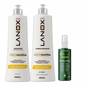 Lanox Cocomanga Hair Care Kit – Shampoo 500ml, Conditioner 500ml & Herbal Tonic 180ml – Deep Nourishment   Scalp Revitalizer for All Hair Types