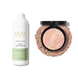 LAURA GELLER NEW YORK Baked Balance-n-Brighten Powder Foundation, Porcelain   Spackle Mist Boost with Cooling Aloe