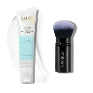 LAURA GELLER NEW YORK Spackle Super-Size Makeup Primer with Hyaluronic Acid, Hydrate   Airbrush Kabuki Brush