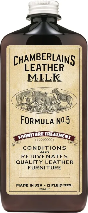Leather Milk Leather Furniture Conditioner and Cleaner - Furniture Treatment No. 5 - for All Natural, Non-Toxic Leather Care. Made in The USA. 2 Sizes. Includes Premium Applicator Pad!