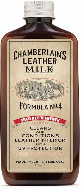 Leather Milk Auto Leather Conditioner and Cleaner with UV Protection - Auto Refreshener No. 4 - All Natural, Non-Toxic Auto Leather Interior Care. Made in USA. 2 Sizes. Applicator Pad Included.
