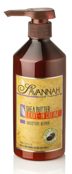 Leave-in Cream Conditioner for Dry Damaged & Color Treated Hair with Shea Butter, Keratin & Silk Protein, Moisturizing Treatment for All Hair Types - 16.9oz/500ml
