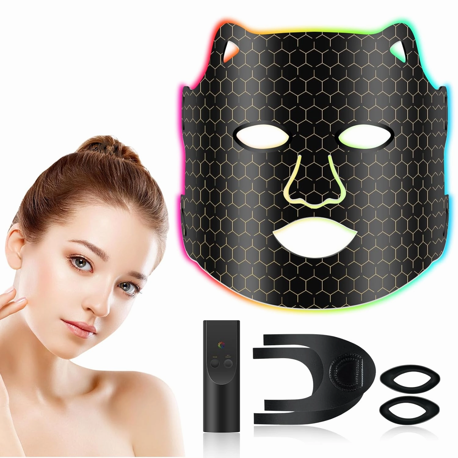 LED Light Therapy Mask【Photofacial Industry Top.1】【SG Certified - 10000  Times Rigorous Testing】Upgrade Red Light Therapy for Face, Beauty Advanced Red Light Mask ,15 Minute of Effective Skincare