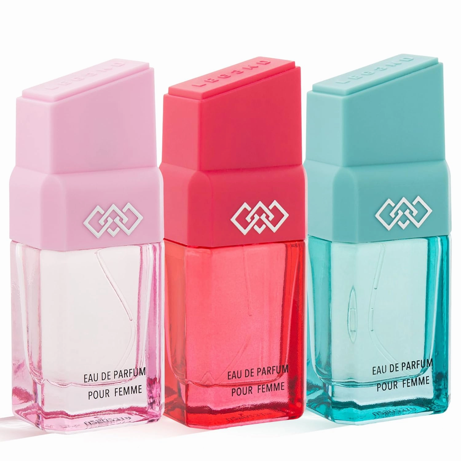 LEG3ND Set of 3 Pour Femme - Fresh, Floral & Sweet Cologne for Women - Long-Lasting Luxury Fragrance with Essential Oils - Comes in a Glass Bottle Spray (15ml each)
