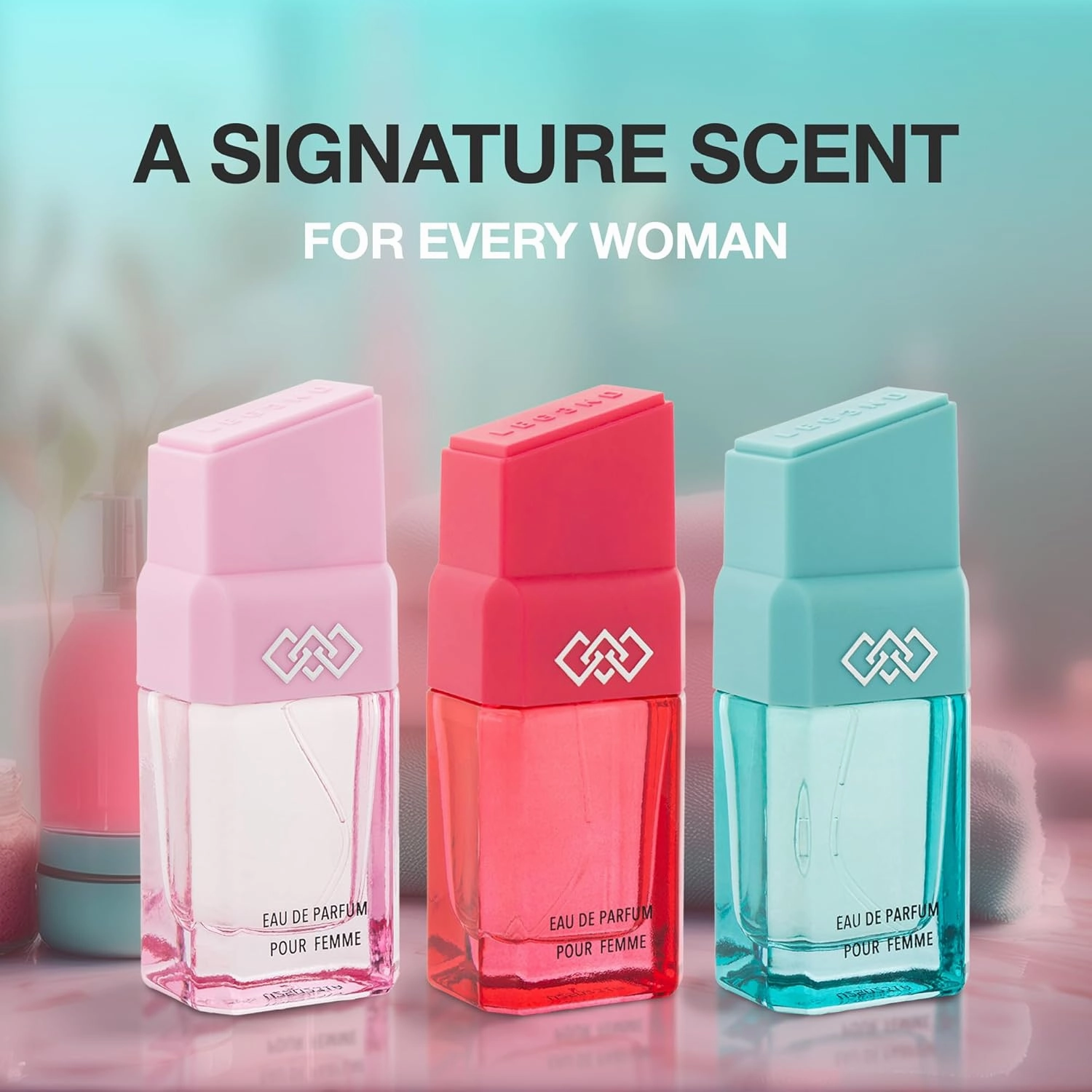 LEG3ND Set of 3 Pour Femme - Fresh, Floral & Sweet Cologne for Women - Long-Lasting Luxury Fragrance with Essential Oils - Comes in a Glass Bottle Spray (15ml each)