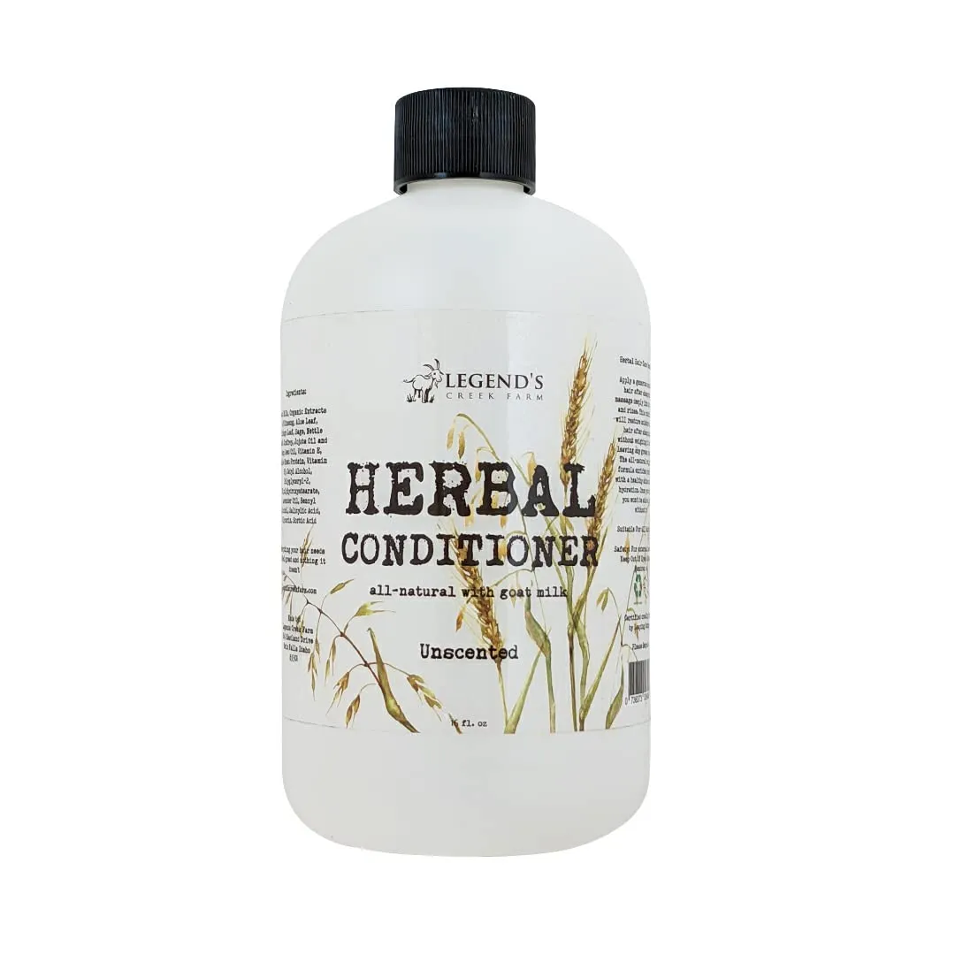 Legend's Creek Farm, Herbal Goat Milk Conditioner, Nourishing, Protecting, and Deeply Hydrating, Certified Cruelty Free, 16 fl. Oz (Unscented)