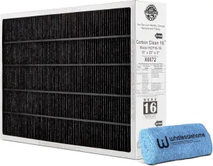 Lennox X6672 16x25x5 Furnace Filter, Lennox Healthy Climate Carbon Clean Merv 16 Home HVAC Air filter with Cleaning Cloth