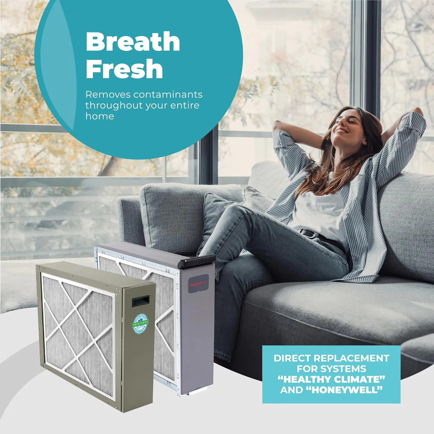 Lennox X6675 20x25x5 Air Filter, Lennox Healthy Climate Carbon Clean Merv 16 Home Furnace Filter for HVAC system 2 Pack with Cleaning Cloth