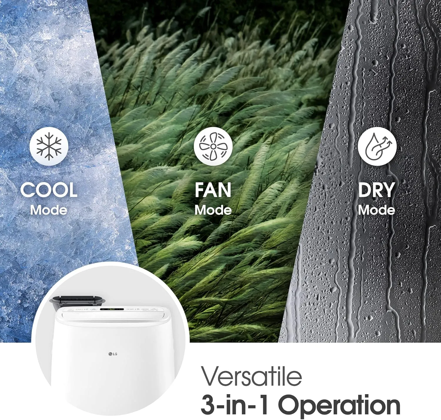 LG 10000 BTU SACC(14000 ASHRAE) Portable Air Conditioners with Dual Inverter Cools 450 Sqft Ultra Quiet & Easy Install WiFi App Medium & Large Room Air Conditioner AC Unit Home White LP1022FVSM