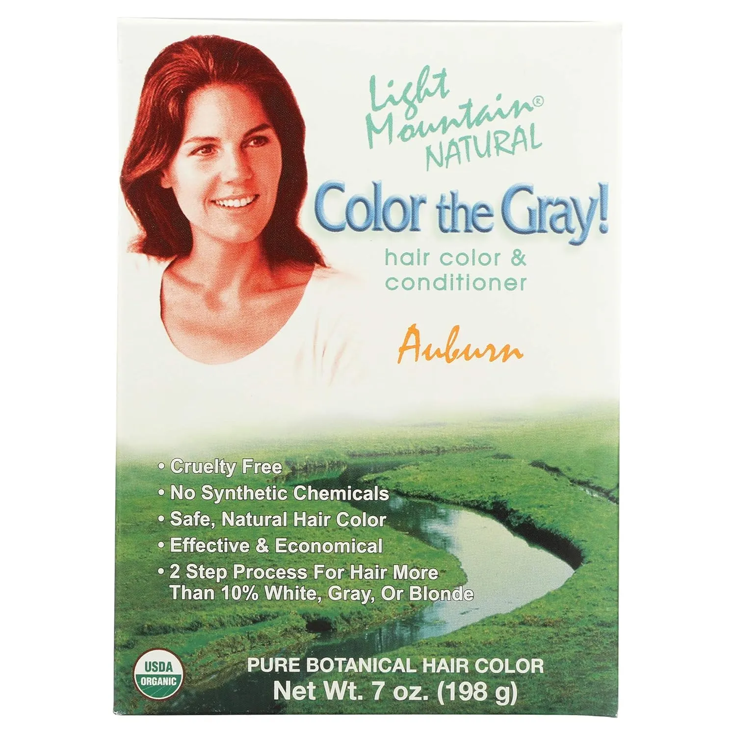 Light Mountain Natural Color The Gray! Hair Color & Conditioner, Auburn, 7 oz (197 g) (Pack of 2)