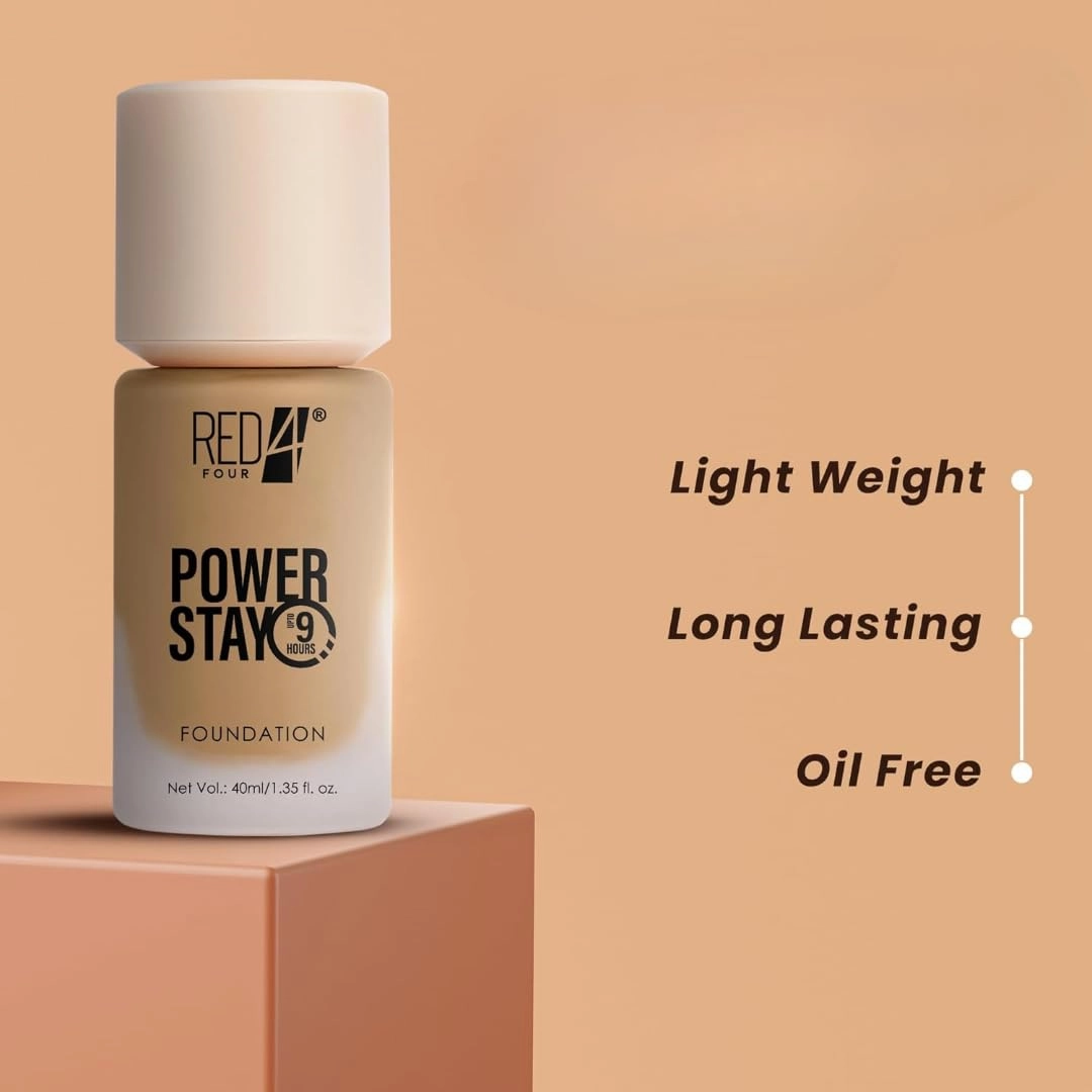 Lightweight Foundation | Up to 9 Hours Long Lasting | Oil Free | Full Coverage Foundation for All Skin Types (40ml) (Shade-04)