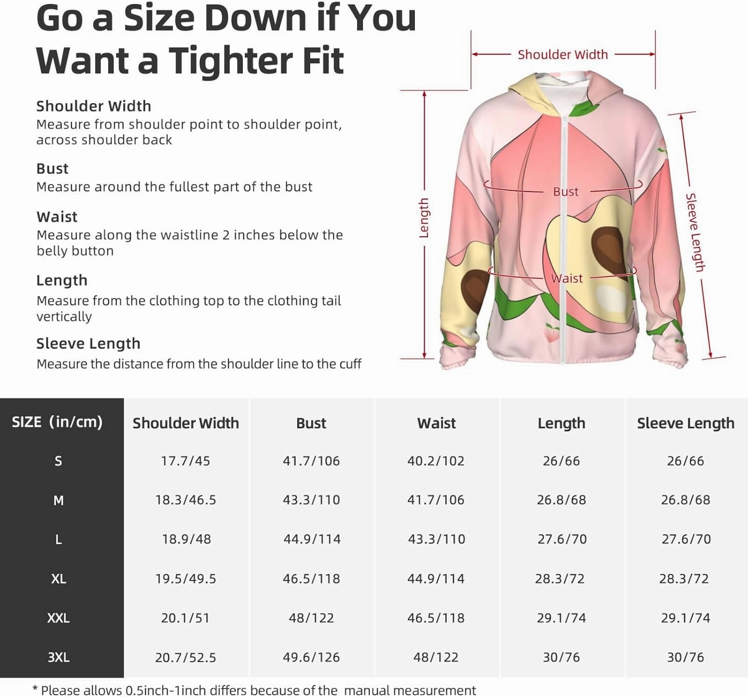 Lightweight UV Protection Sun Jacket, cartoon peach Print Sportswear Hooded Sunblock Shirt for Outdoor