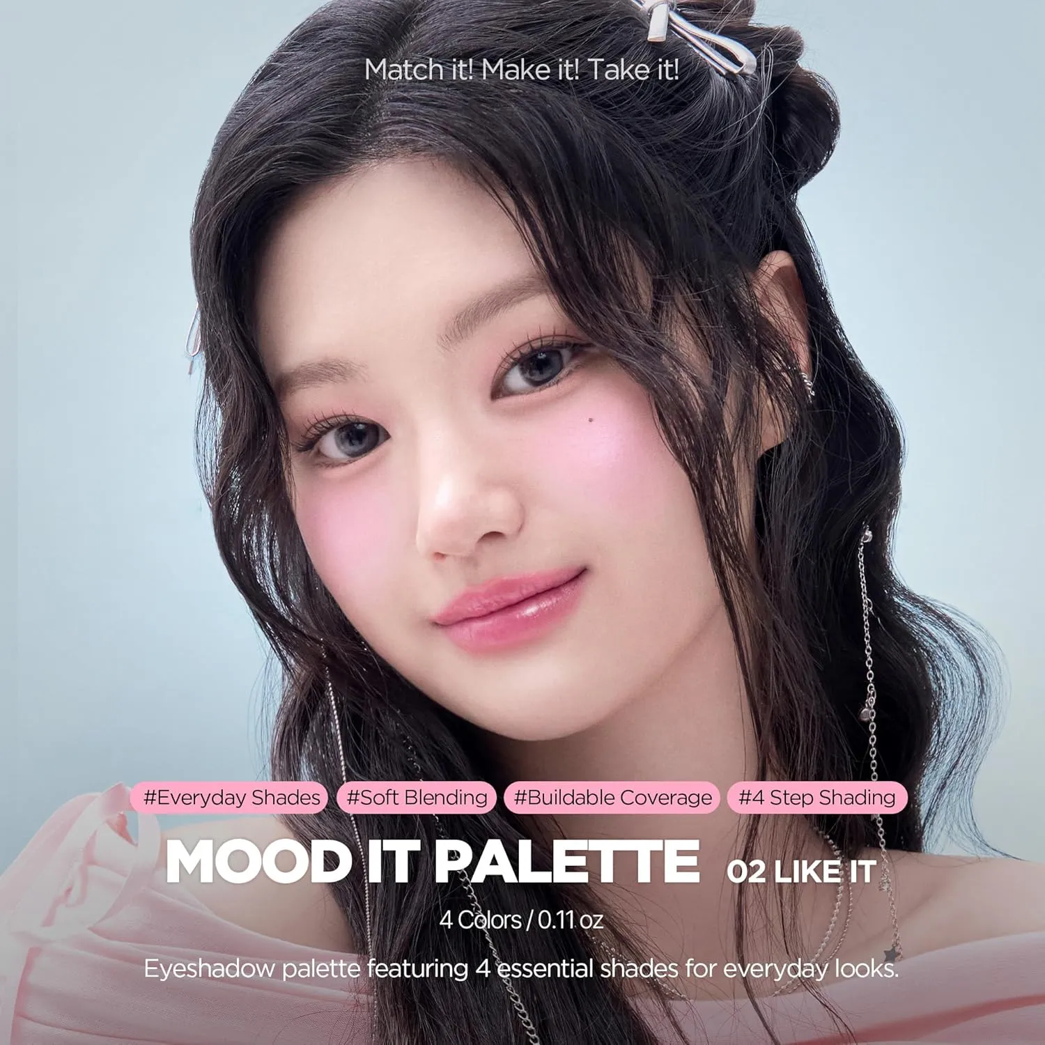 lilybyred Mood It Palette | 4-Shade Korean Eyeshadow Palette, Pre-Matched Personal Tone, Soft Blending, Buildable Coverage, Matte & Shimmer Finish, Daily Wear, Compact Size (02 Like It)