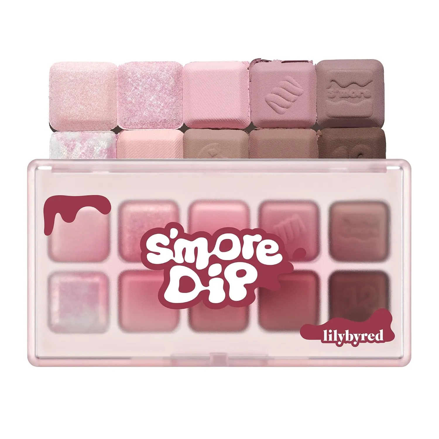 lilybyred Mood Keyboard | 10-Shade Korean Eyeshadow Palette, Highly Pigmented, Matte, Shimmer & Jelly Glitter, Smooth. Blendable, Long-Lasting, Dome-Shaped Design (12 Strawberry Chip Smore)