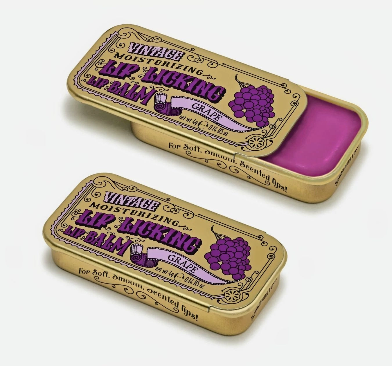 Lip Licking Lip Balm in Vintage Slider Tins