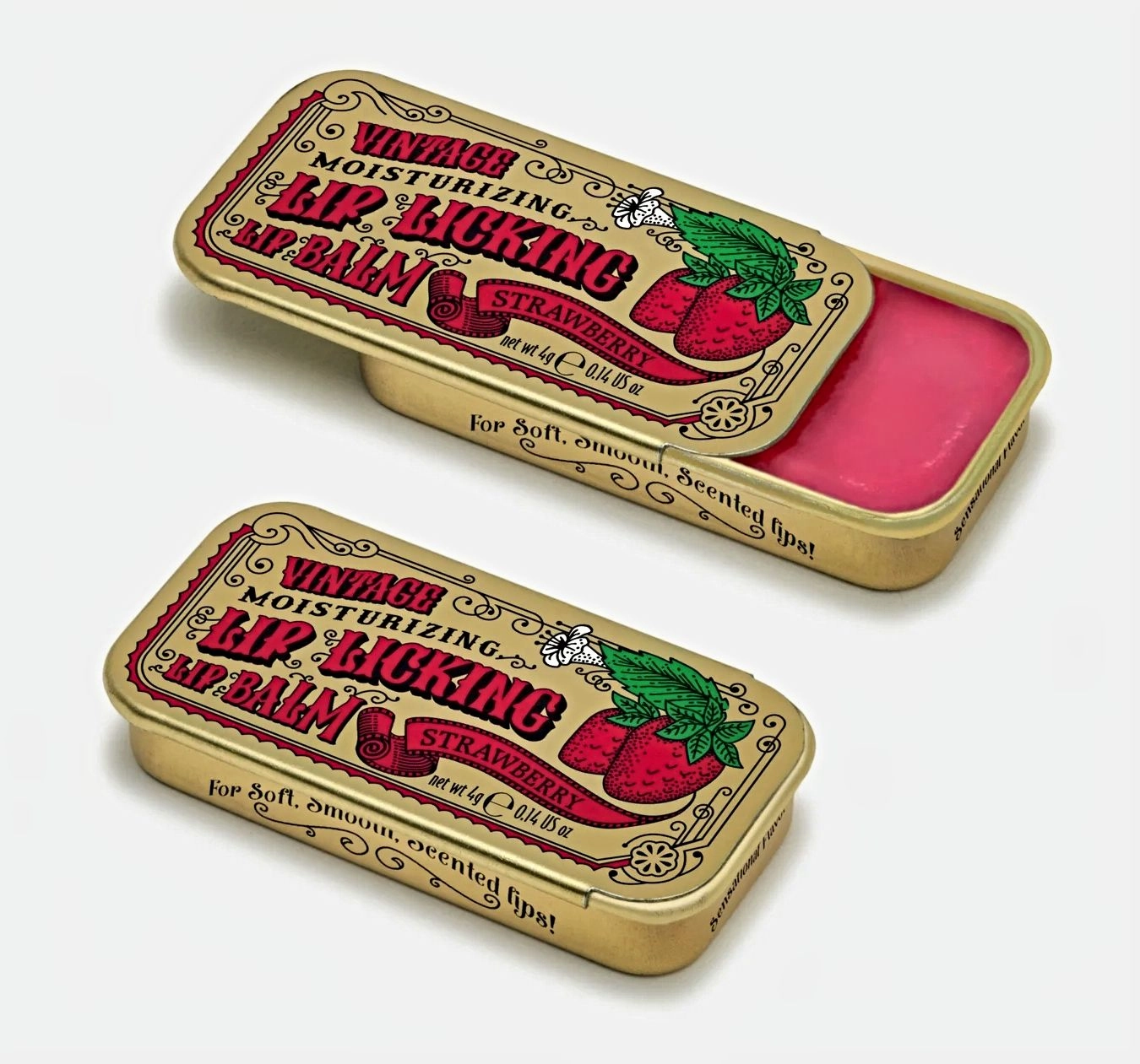 Lip Licking Lip Balm in Vintage Slider Tins