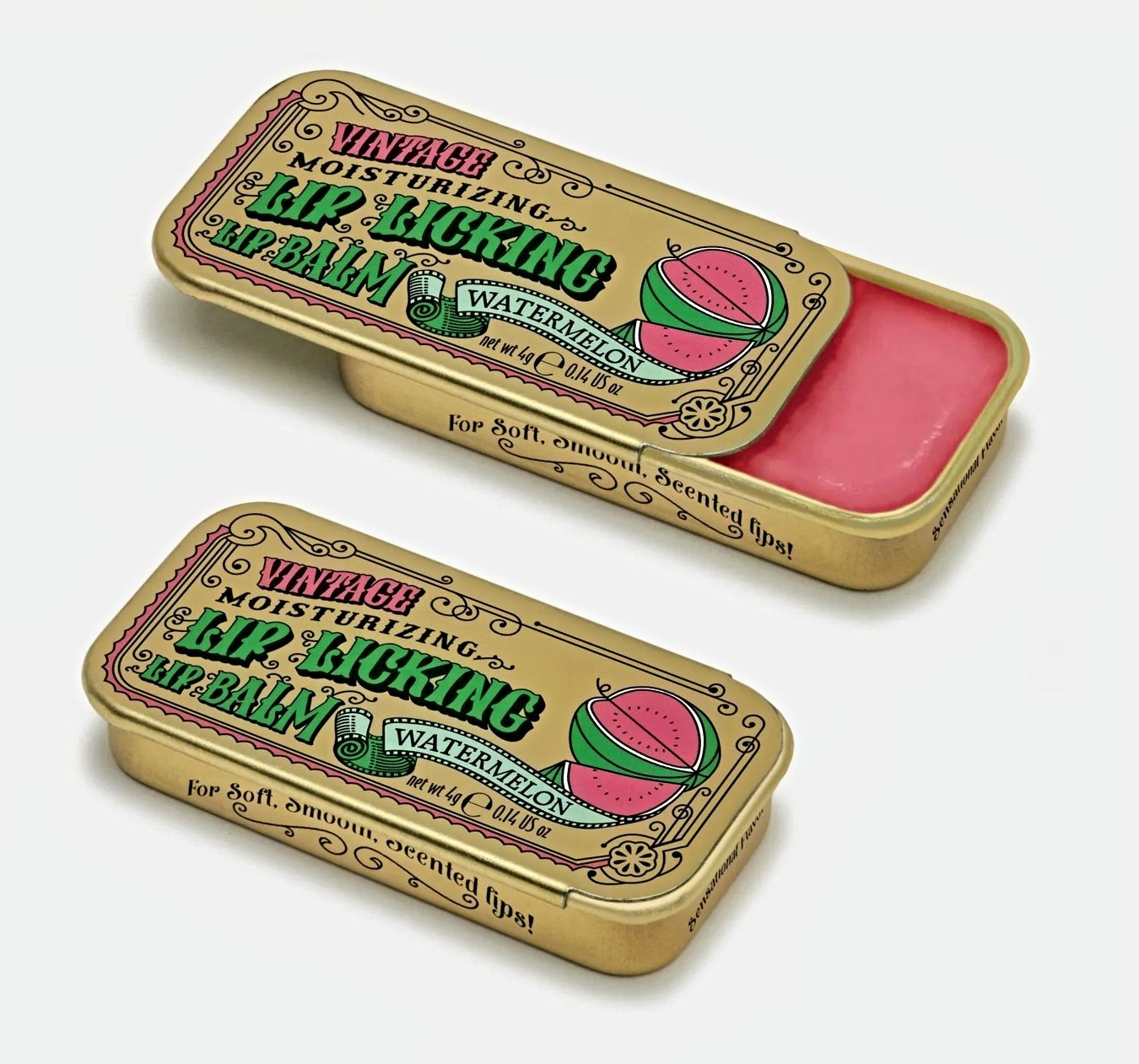 Lip Licking Lip Balm in Vintage Slider Tins