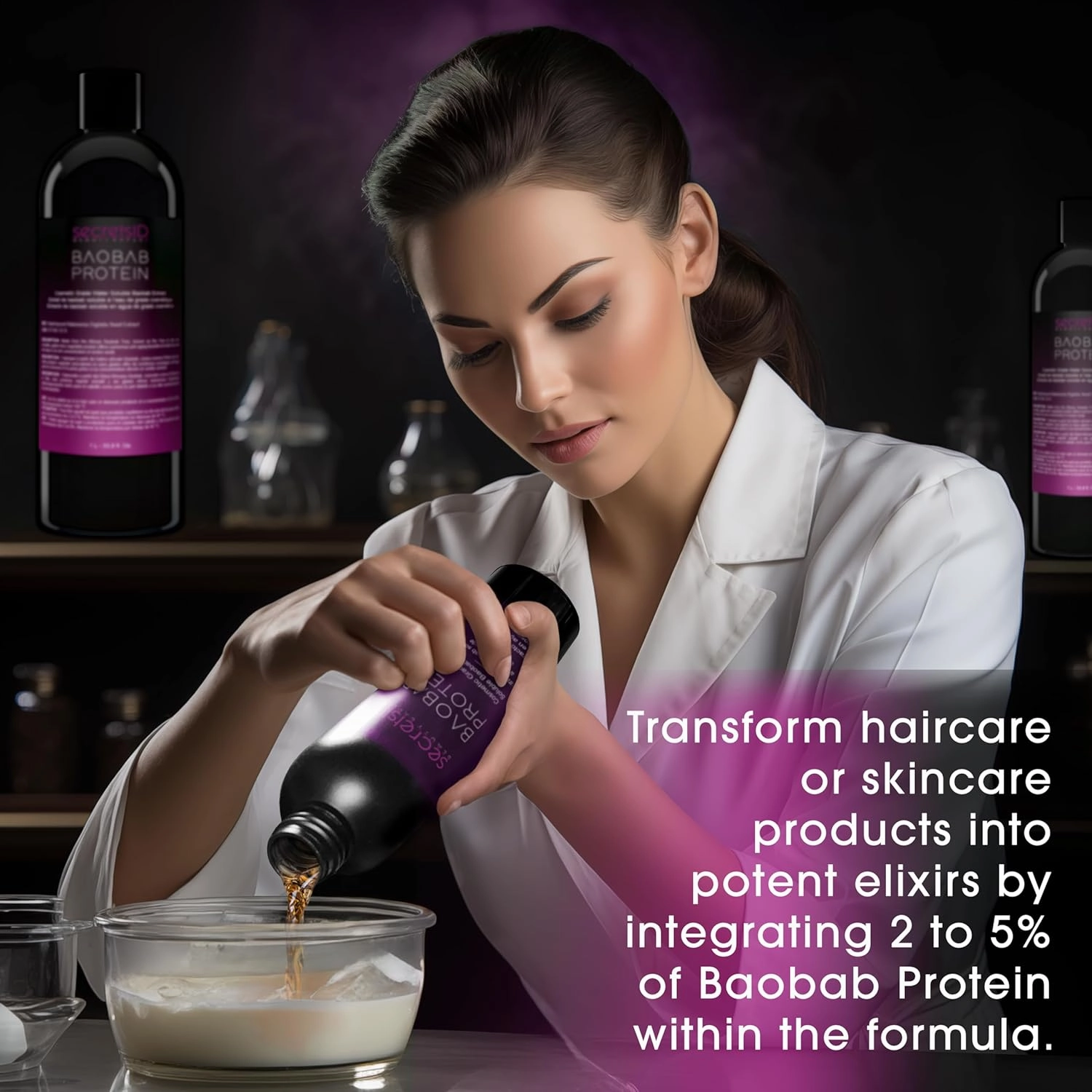 Liquid Baobab Protein - Pure Vegan Hydrolyzed Baobab Extract from African Trees for Haircare and Skincare - 8 Oz