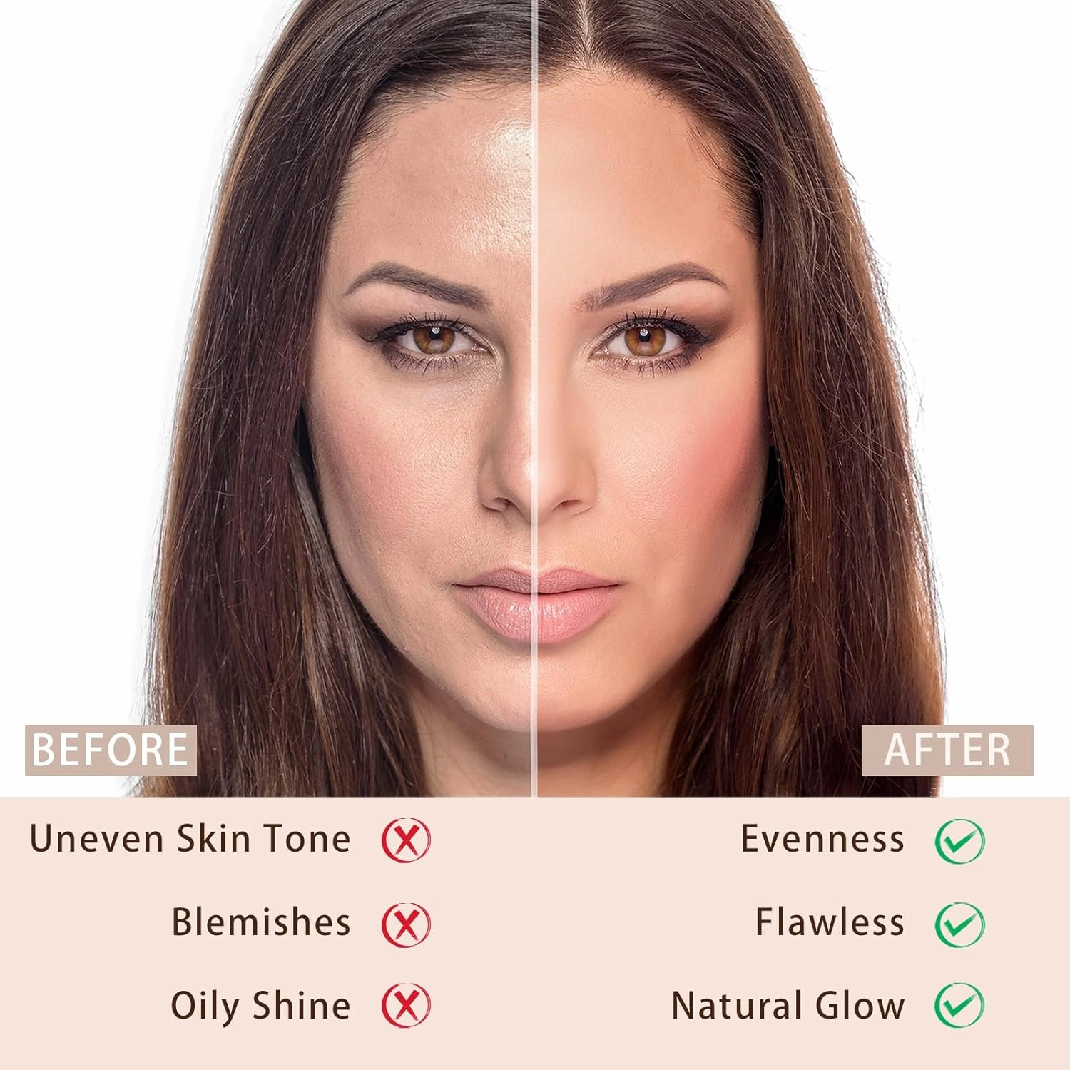 Liquid Foundation Lightweight Longwearing Face Makeup Foundation,Medium Coverage,Oil Control,For Dry, Combination to Oily Skin(Natural)