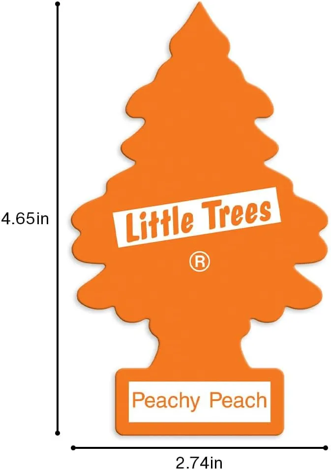 LITTLE TREES Air Fresheners Car Air Freshener. Hanging Tree Provides Long Lasting Scent for Auto or Home. Peachy Peach, 24 Air Fresheners