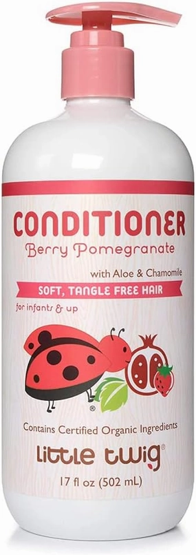 Little Twig Detangling Conditioner, Natural Conditioner with Plant Derived Formula, Hair Conditioner with Essential Oils and Extracts, Suitable for Whole Family, Berry Pomegranate, 17 fl oz.