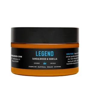 Live Bearded Beard Butter, 3 fl oz - Made in the USA - All-Natural Leave-in Conditioner and Softener with Shea | Legend Scent - Sandalwood, Vanilla