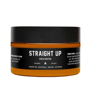 Live Bearded Beard Butter, 3 fl oz - Made in the USA - All-Natural Leave-in Conditioner and Softener with Shea | Straight Up Unscented - Fragrance-Free