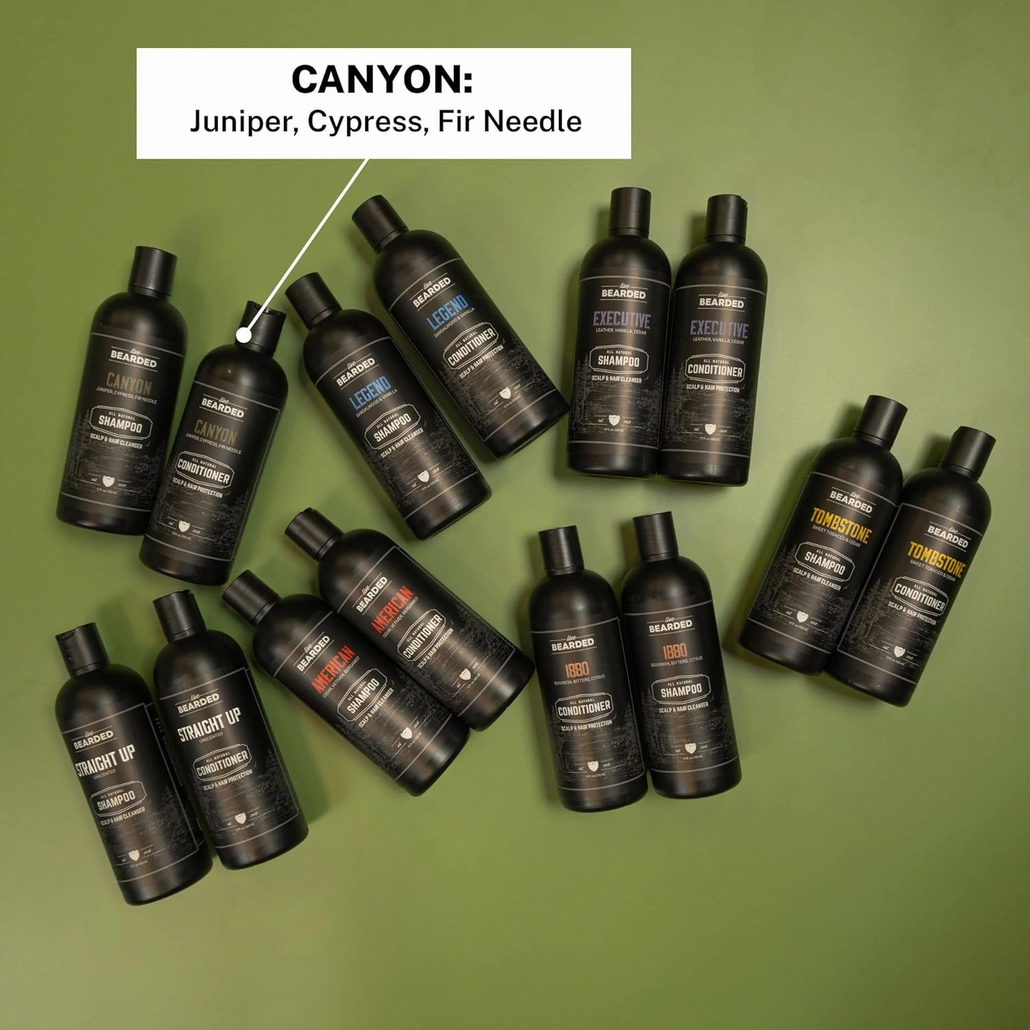 Live Bearded All-Natural Conditioner for Men - Promotes Hair Growth - Thinning and Hairloss - Deep Conditioning, Moisturizing | Canyon Scent - Juniper, Cypress, Fir Needle