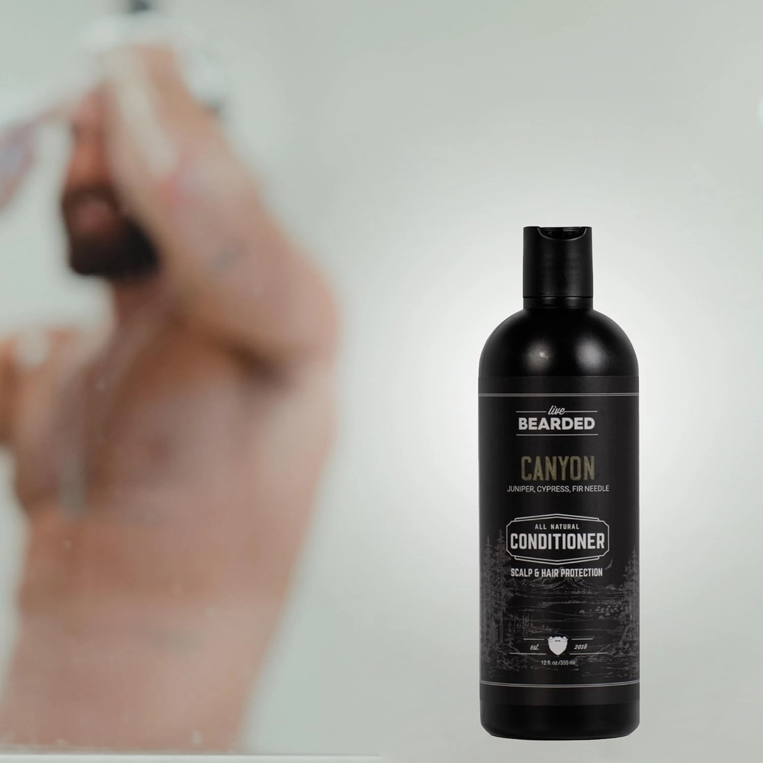 Live Bearded All-Natural Conditioner for Men - Promotes Hair Growth - Thinning and Hairloss - Deep Conditioning, Moisturizing | Canyon Scent - Juniper, Cypress, Fir Needle