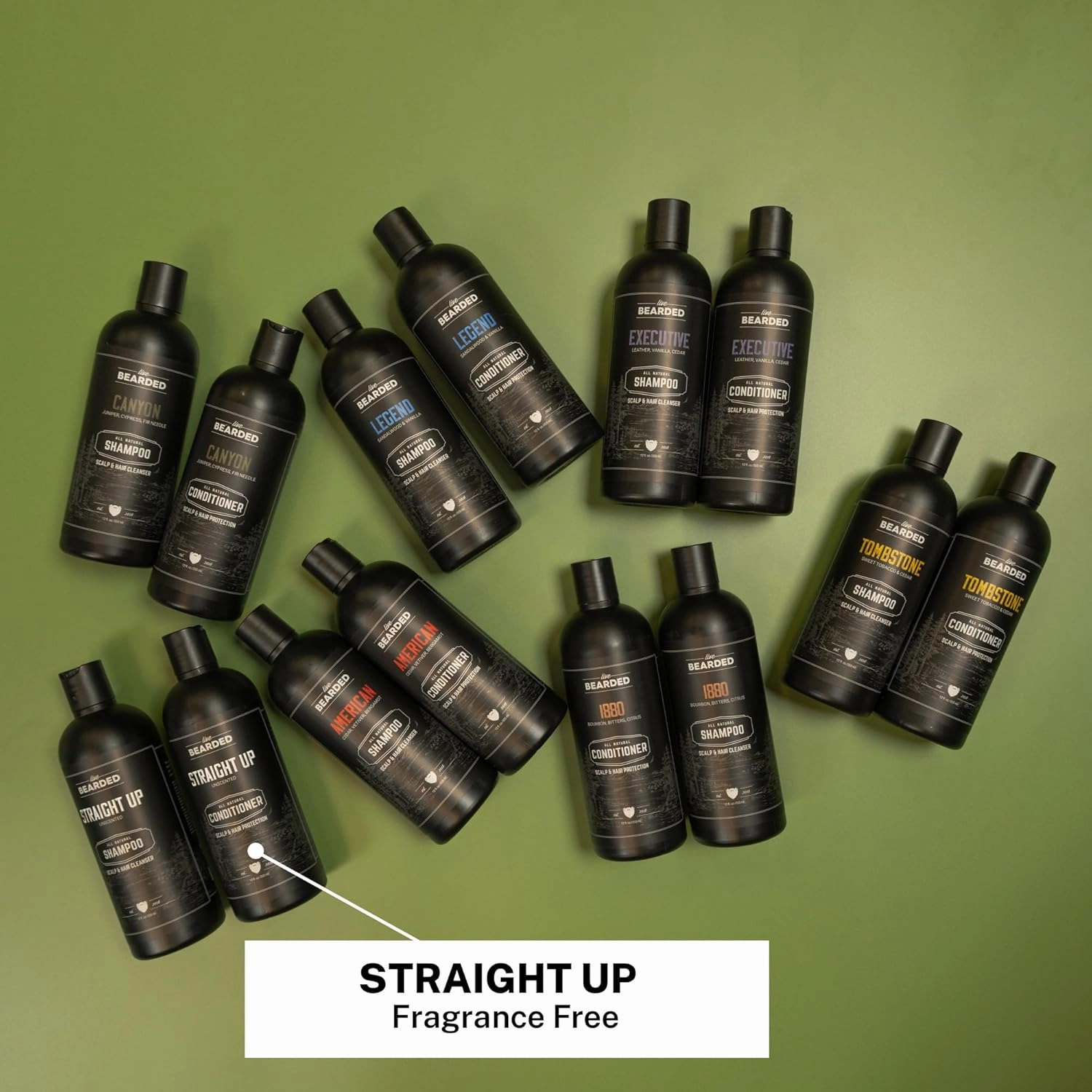 Live Bearded All-Natural Conditioner for Men - Promotes Hair Growth - Thinning and Hairloss - Deep Conditioning, Moisturizing | Straight Up - Fragrance-Free Unscented