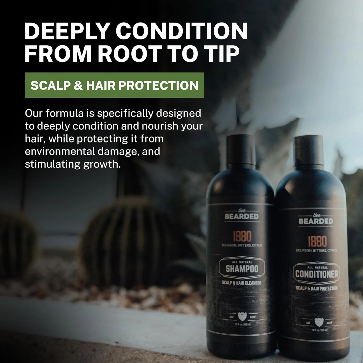 Live Bearded All-Natural Conditioner for Men - Promotes Hair Growth - Thinning and Hairloss - Deep Conditioning, Moisturizing | Straight Up - Fragrance-Free Unscented