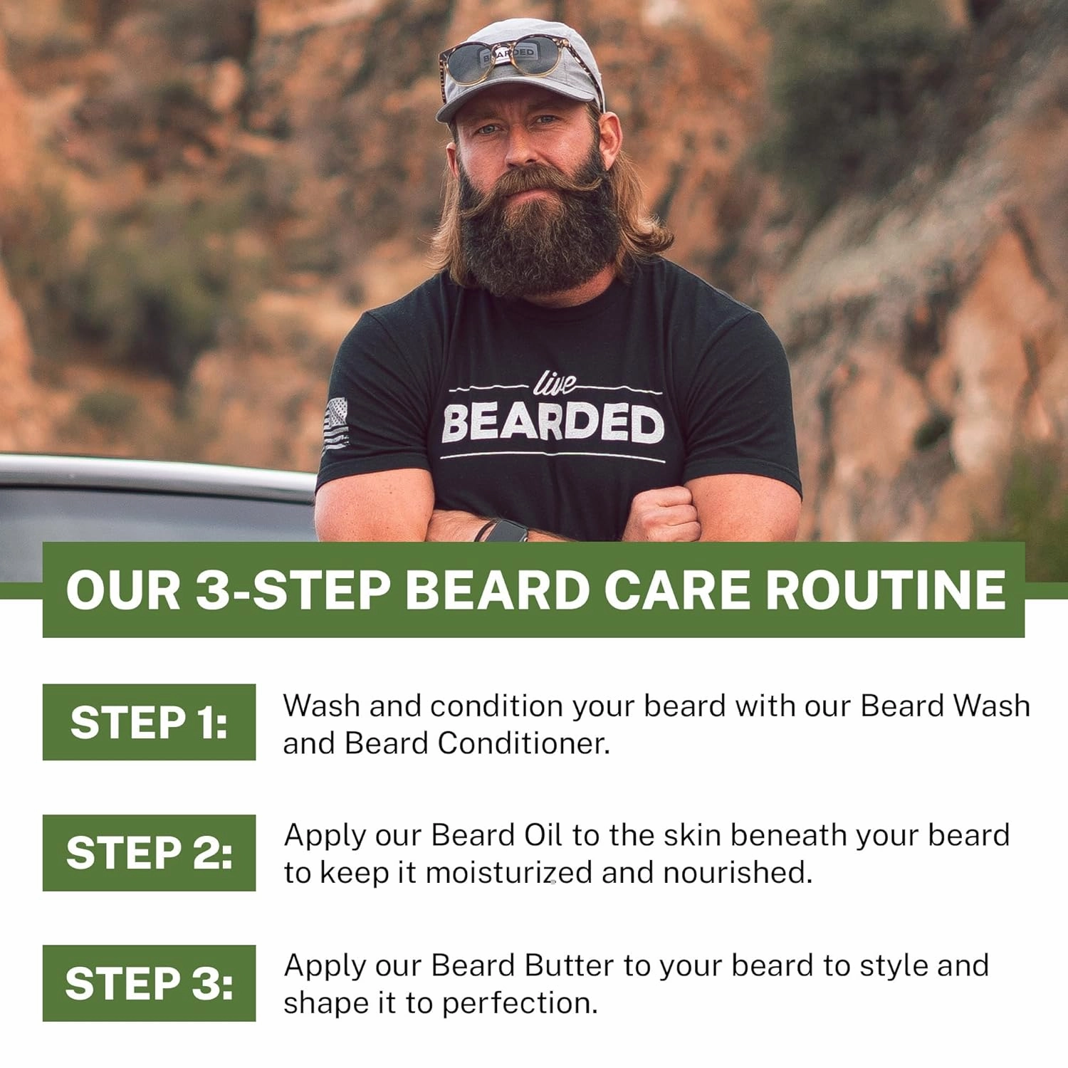 Live Bearded Beard Butter, 3 fl oz - Made in the USA - All-Natural Leave-in Conditioner and Softener with Shea | 1880 Scent - Bourbon, Bitters, Citrus