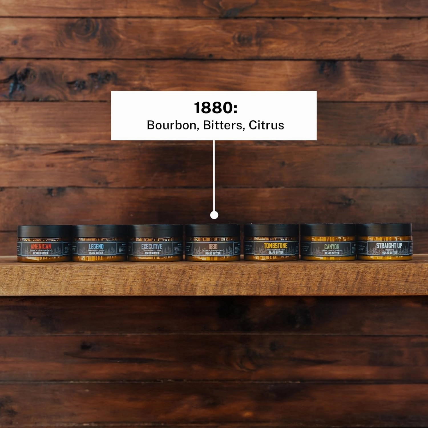 Live Bearded Beard Butter, 3 fl oz - Made in the USA - All-Natural Leave-in Conditioner and Softener with Shea | 1880 Scent - Bourbon, Bitters, Citrus
