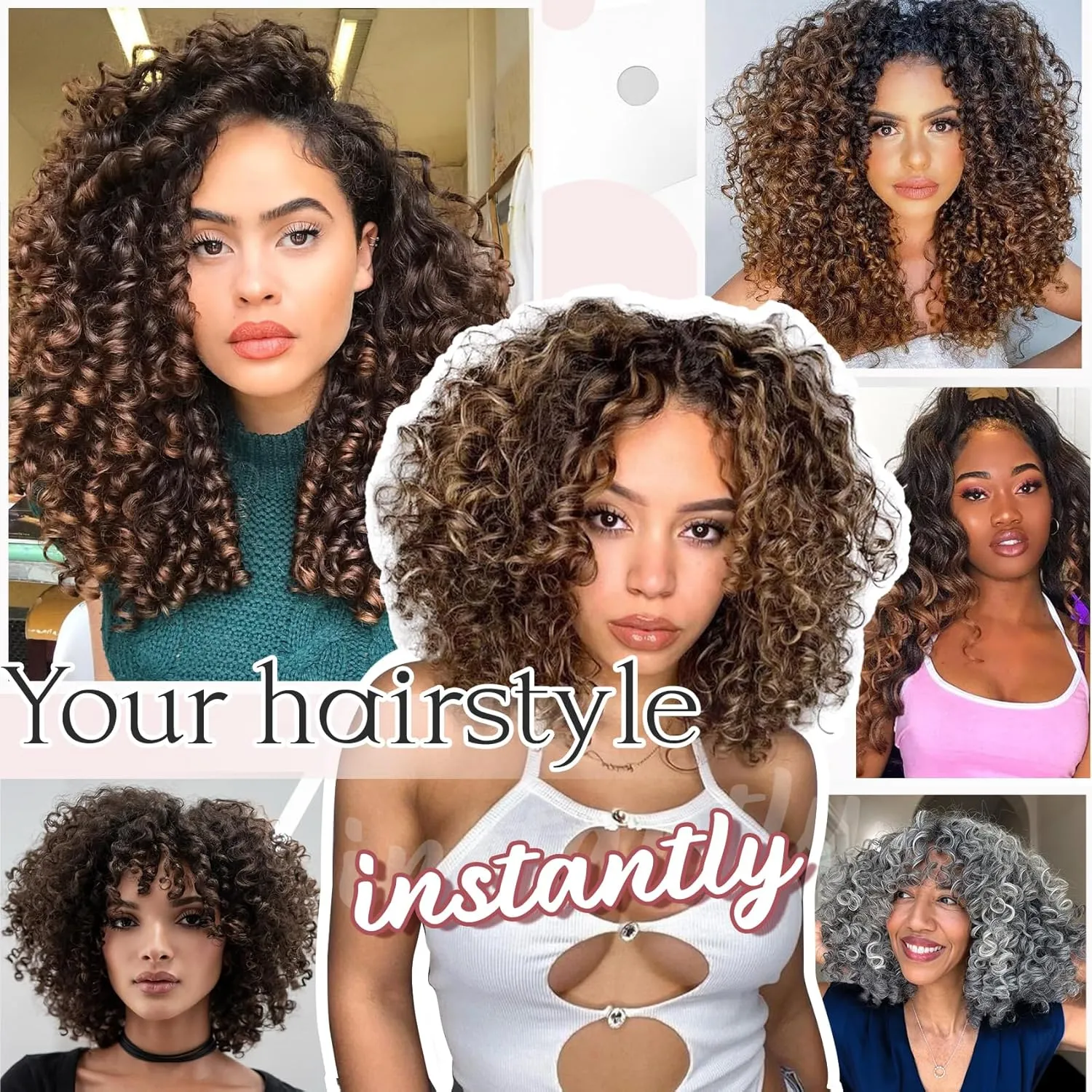 LIYATE 7 Packs Gogo Curl Crochet Hair for Women 10 Inch Pre-Twisted Curly Crochet Hair Deep Ocean Beach Curl Crochet Braids Synthetic Braiding Hair Extensions (10 Inch, 1B/27)