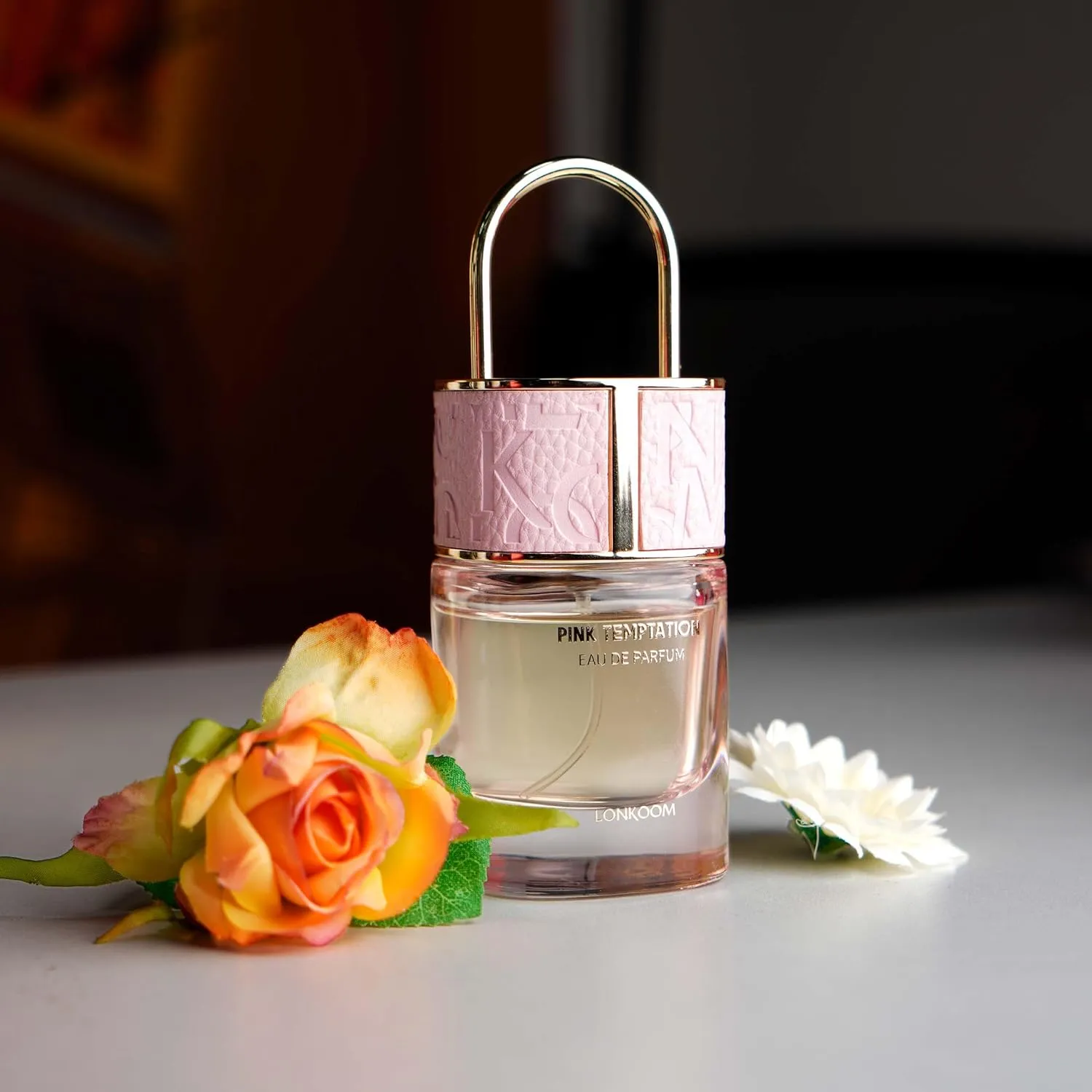 LOCK Pink Temptation Perfume for Women, 1.7 Fl Oz/50ml Eau De Parfum Spray Long-Lasting Fragrance, Floral Woody Notes of Madagascar Vanilla, Cedarwood, White Musk, Bergamot, Jasmine, Tuberose