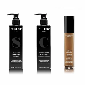 LOCK Coconut Shampoo Bundle with Coconut Conditioner and PRISM Bronze Pigmented Leave in Conditioner