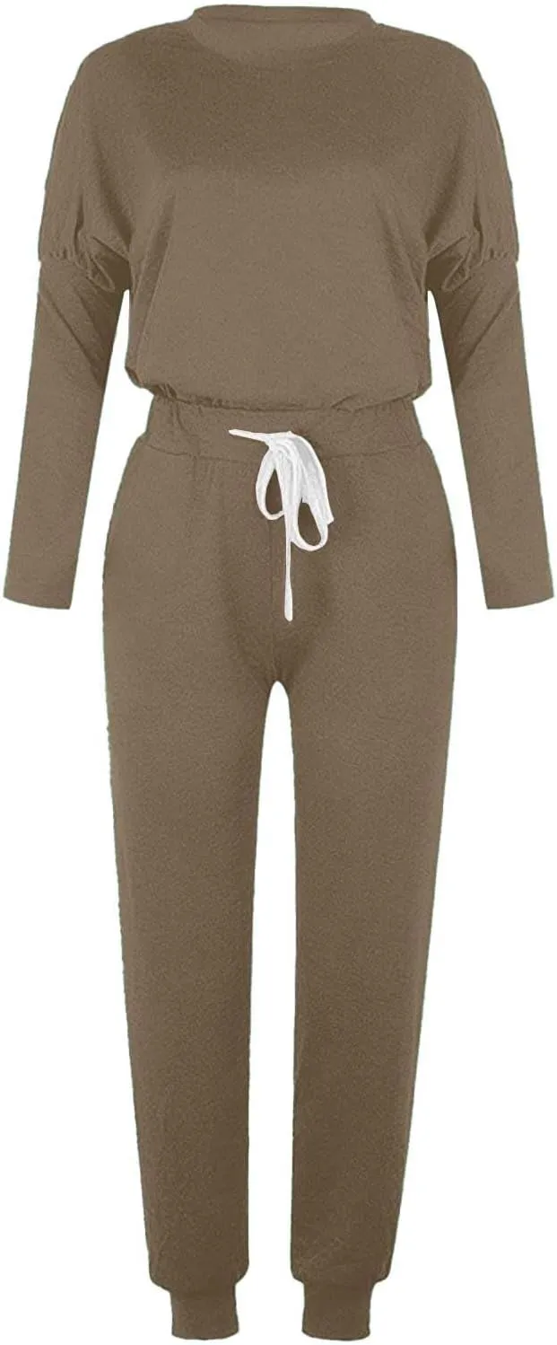 Lounge Matching Set Long Sleeve Crewneck Pullover Tops and Long Pants Casual Lapel Half Zip Tracksuit Sweatsuit
