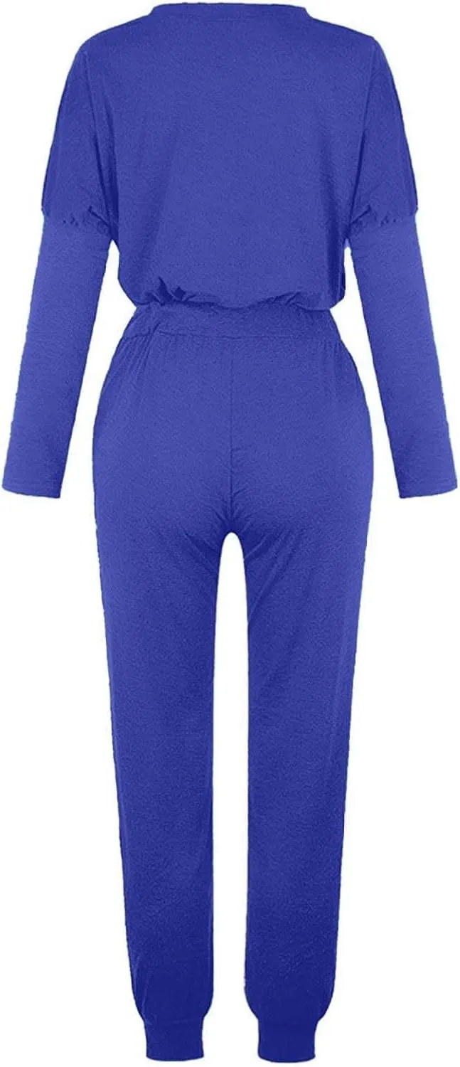 Lounge Matching Set Long Sleeve Crewneck Pullover Tops and Long Pants Casual Lapel Half Zip Tracksuit Sweatsuit