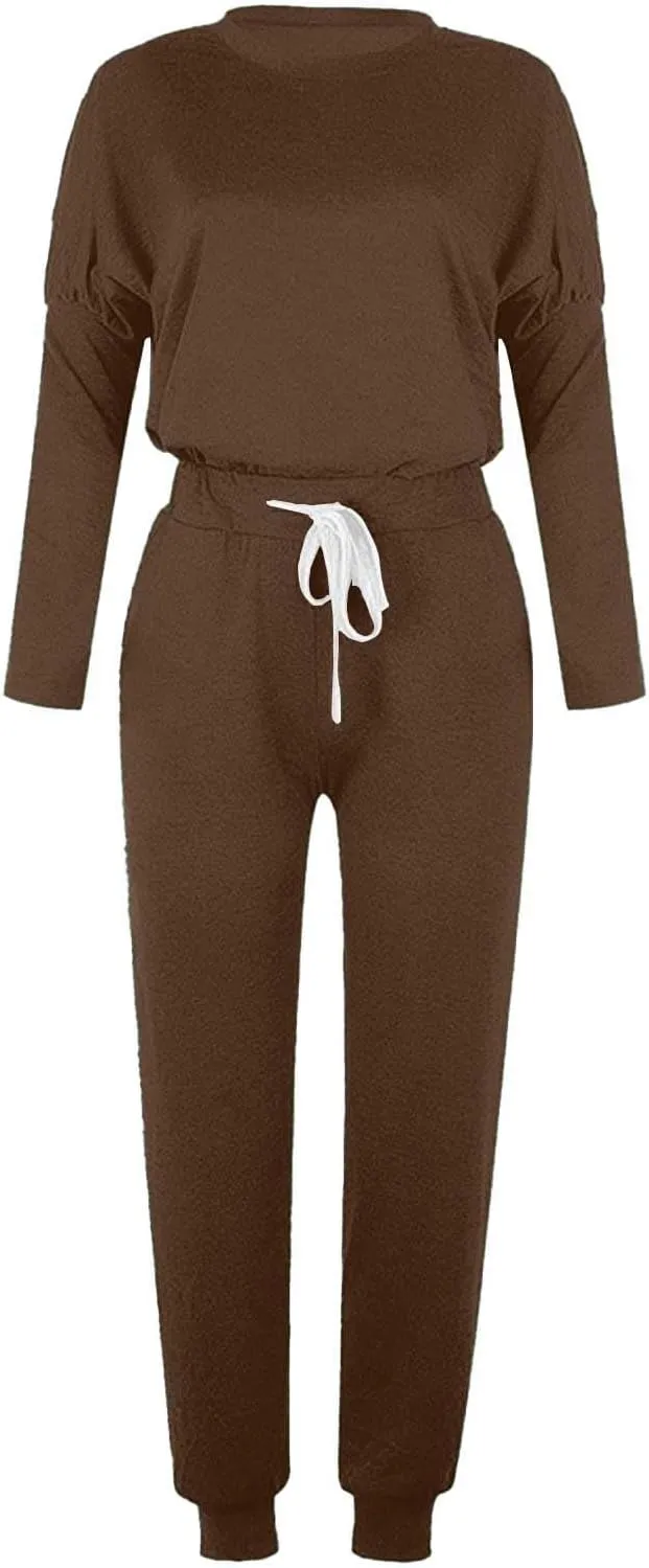 Lounge Matching Set Long Sleeve Crewneck Pullover Tops and Long Pants Casual Lapel Half Zip Tracksuit Sweatsuit