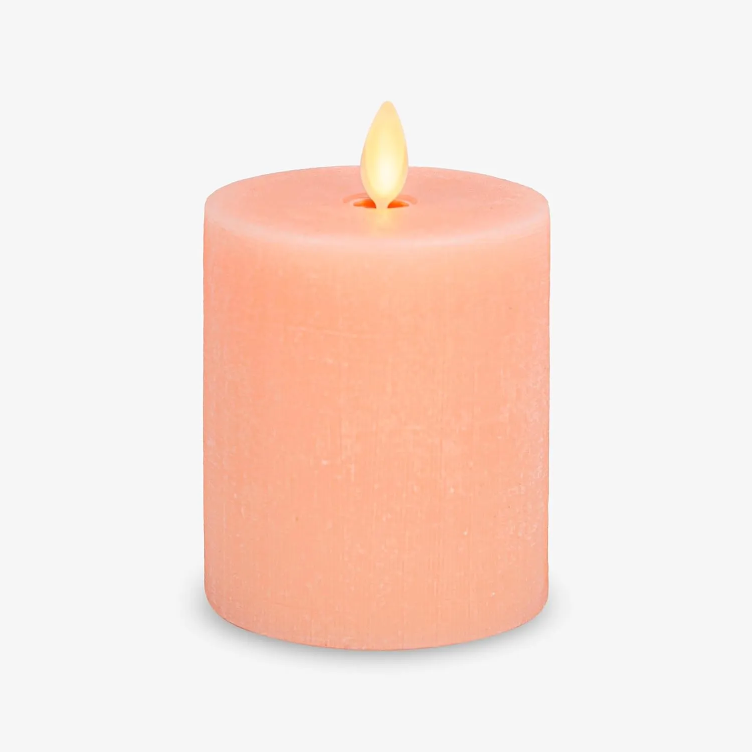 Luminara - Flameless LED Battery Operated Flickering Pillar Candles - Mellow Peach- Pack of 1-3x4.5 - Realistic Moving Flame Real Wax Indoor/Outdoor