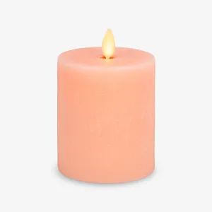 Luminara - Flameless LED Battery Operated Flickering Pillar Candles - Mellow Peach- Pack of 1-3x4.5 - Realistic Moving Flame Real Wax Indoor/Outdoor