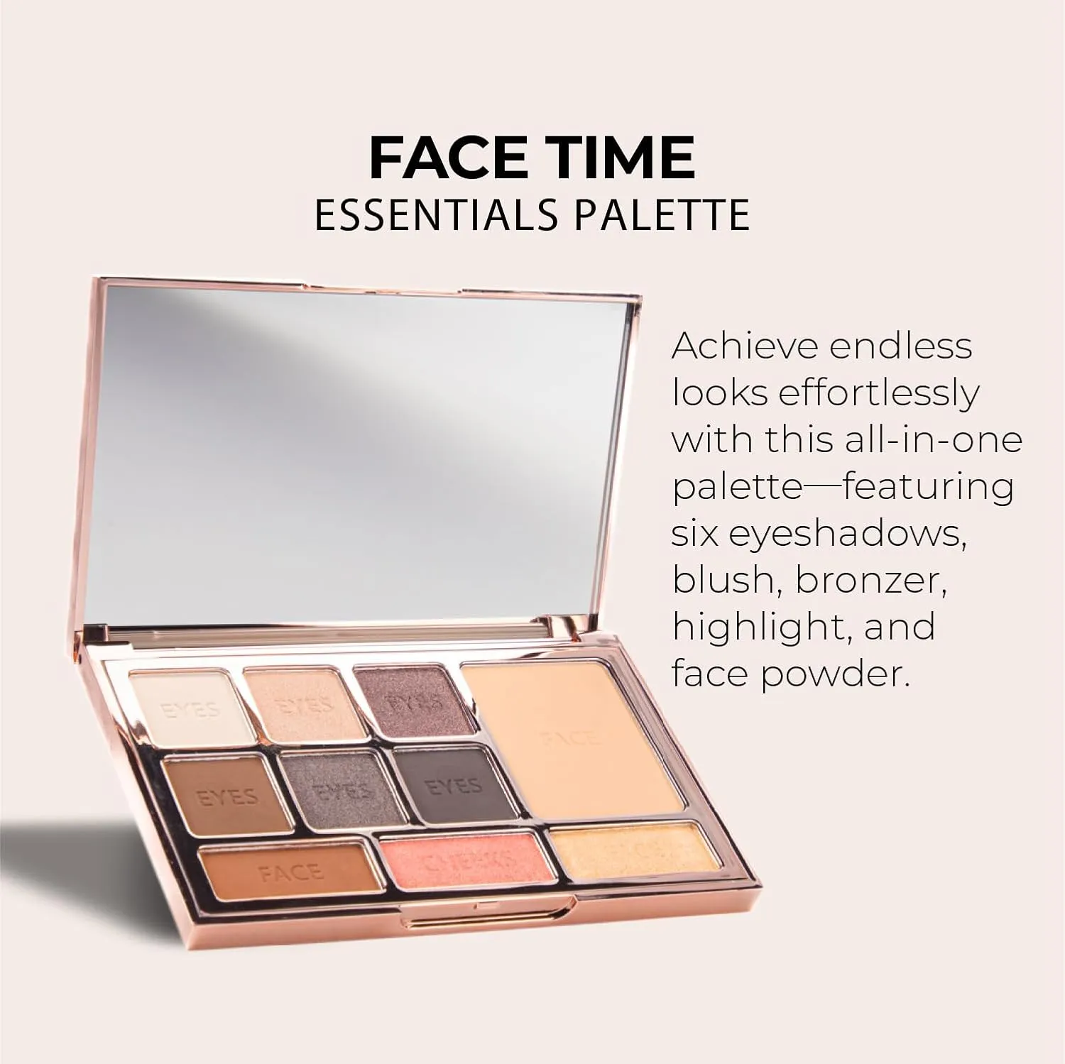 LUMINESS Face Time All In One Makeup Kit - Includes Face Palette, Airbrush Foundation, and Makeup Brush - Long-Wearing, Silky, Soft, Easy to Blend, 3-PC Make Up Set (05 - Medium Warm)