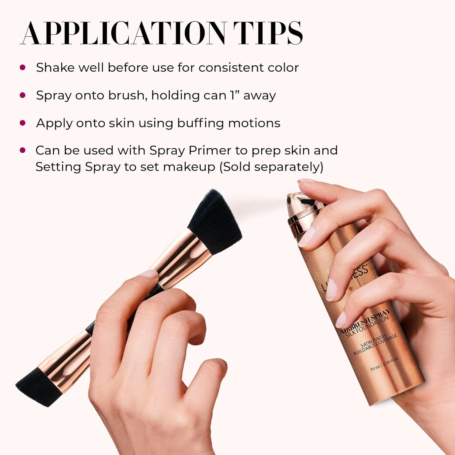 LUMINESS Silk Airbrush Spray Foundation - Full Coverage Foundation - Formula Hydrates & Moisturizes with Hyaluronic Acid, Aloe Vera & Hydrolyzed Silk (Shade - Light Warm)